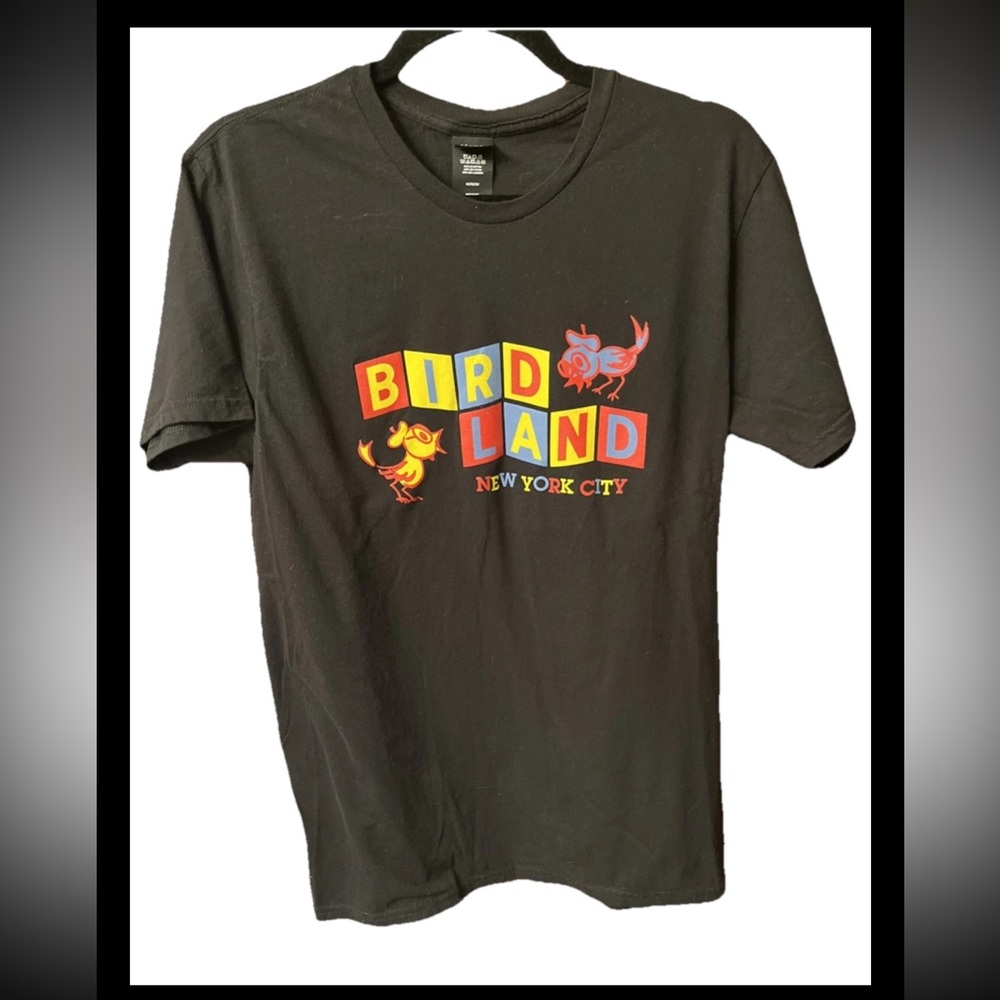 Bird Land New York City Black Short Sleeve Graphic Logo Tee Size Medium